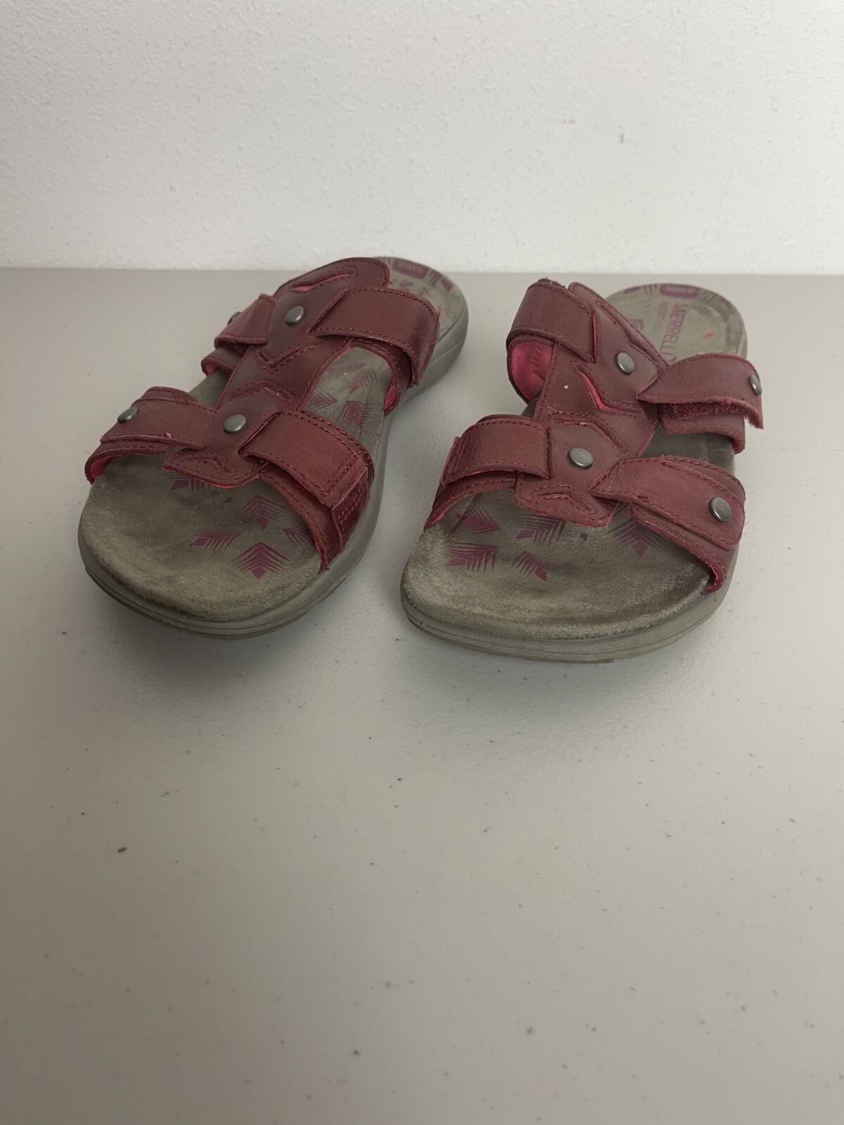 SANDALI SPORTIVI DONNA MERRELL ADHERA PELLE MIRTILLO CINTURINO REGOLABILE SLIDE 5 M