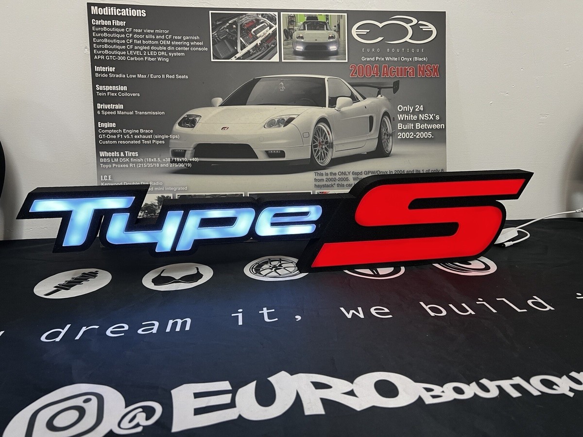 Acura NSX Integra Type-S LED Lights-Up Hand Made Garage Sign | eBay