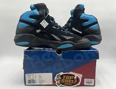 アッキーR Reebok Shaq Attaq Black Azure 2013 Size 11 Used Rare Retro