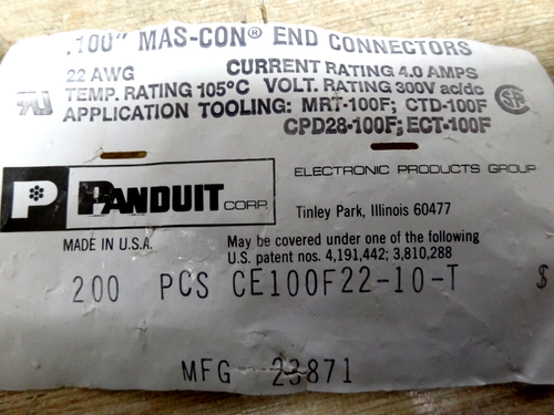 10x 10 way IDC 22awg 0.1" MAS-CON Panduit CE100F22-10-T 2.54mm pitch SIL - Picture 3 of 3