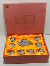 Vintage Chinese 9pc Mini Tea Porcelain Set. Never Used Rare Blue Floral Design