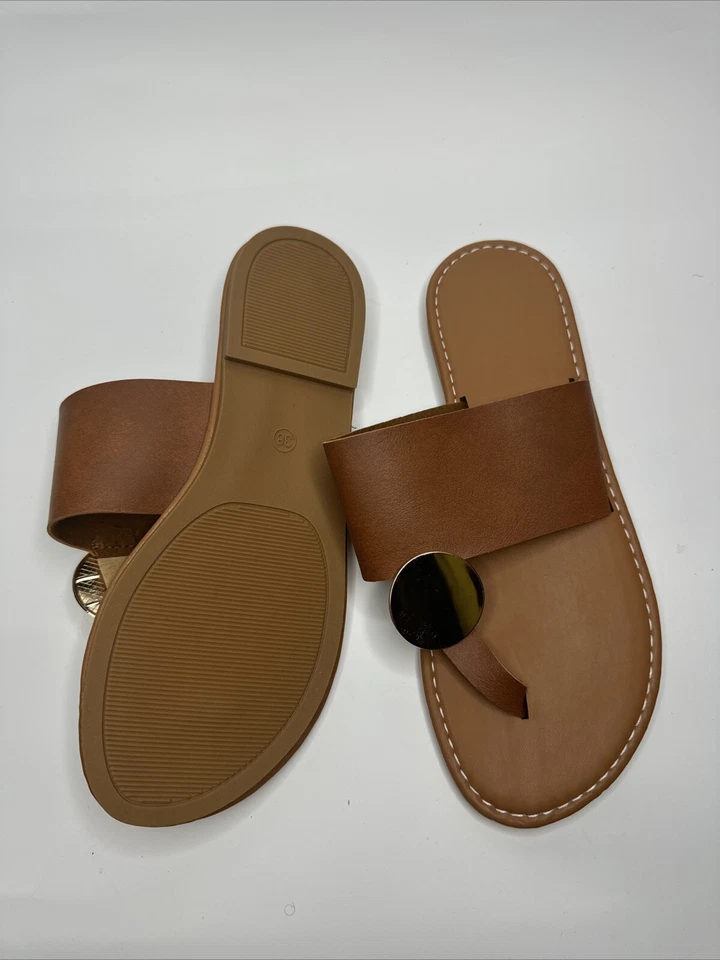 Tan Sandals Wool Size 8.5 Formal Casual Party Wedding  - Image 2 of 3