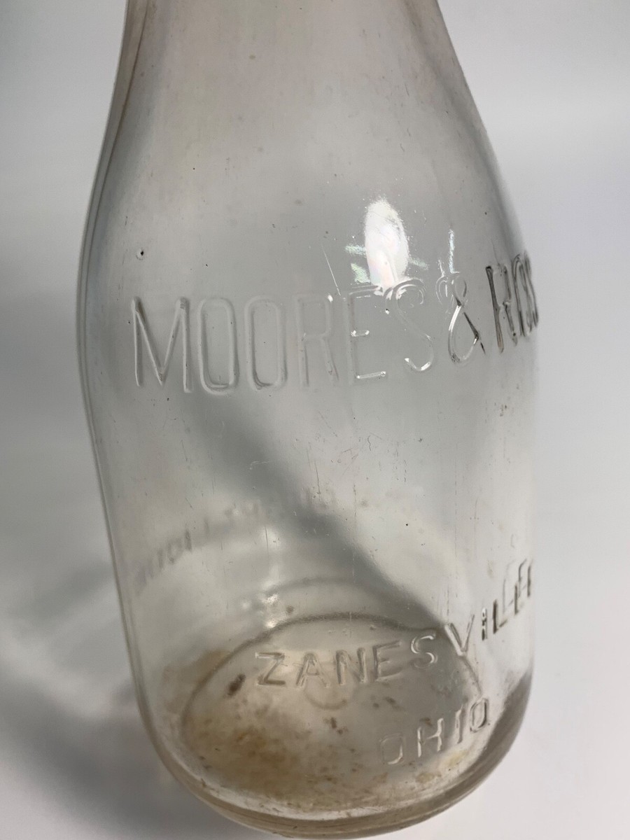 ミルク RARE MOORES & ROSS MILK BOTTLE ZANESVILLE OHIO ONE QUART | eBay