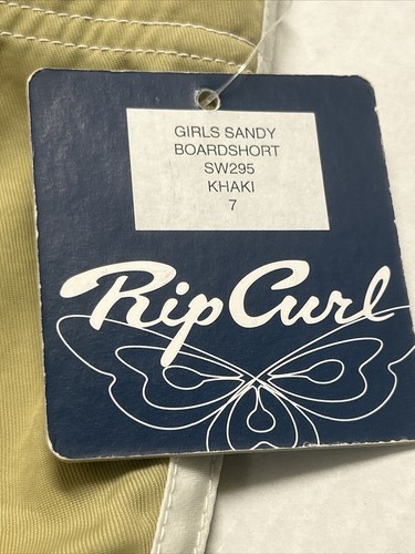 Rip Curl Girls Sandy BoardShorts Khaki Shorts Size 7 Made In USA - Picture 5 of 16