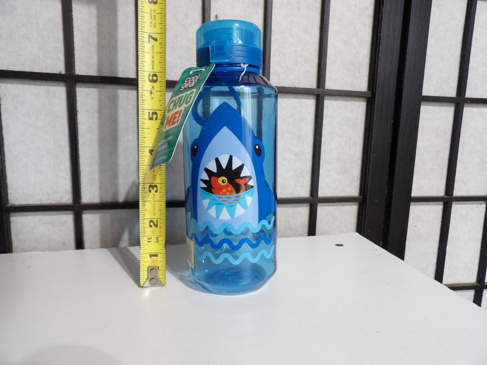 Cool Gear Kids Shark Flip-Top Water Drink Cup CHUG 16 oz Handle