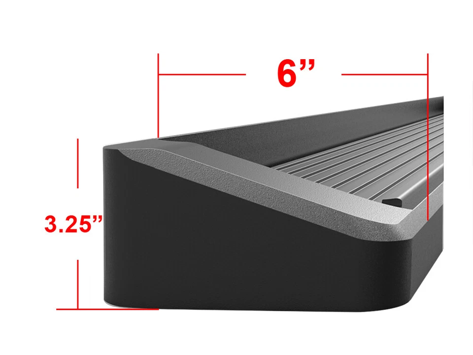 APS Running Board Step 6in Aluminum Black Fit Chevy Express GMC Savana 03-25 - Image 3 of 4