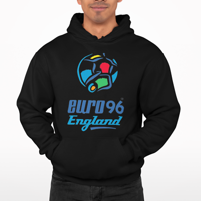 Euro 96 Logo Hoodie Football Retro Sport Iconic England Euro Gazza