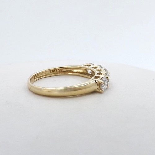 14k Gold 5 Stone Wedding Band Anniversary Ring Setting sz7 - Picture 4 of 7