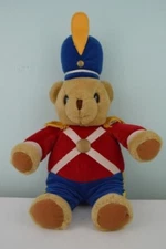 Vintage AAFES Soldier Teddy Bear Plush Stuffed Animal Toy Red Blue Tan