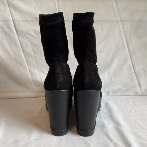 Robert Clergerie Wedge Platform Suede Stretch Sock Ankle Boots EU40.5 US 10 - Picture 6 of 11