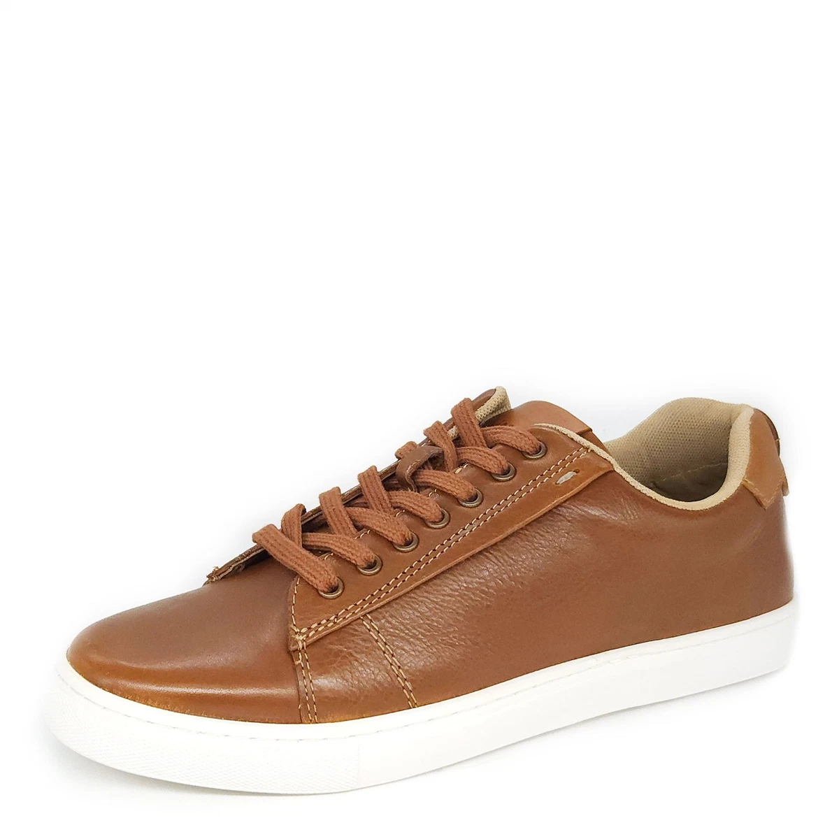 Mens Leather Smart Lace Up Trainer HX London Romford Tan Brown