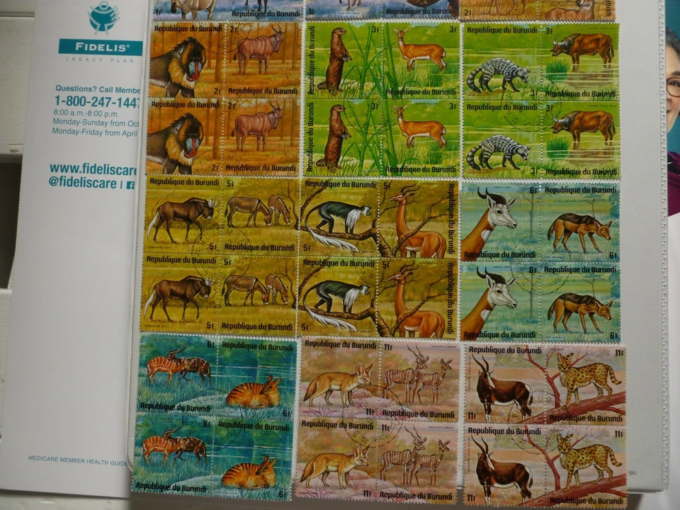 1975 Burundi Sc #479-484 Wild Animals 12 Blocks of 48 stamps Black Font - Image 2 of 4
