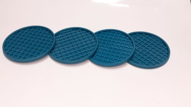 Mainstays Silicone Drink Coasters Set of 4 Pack black Rubber Bar Beer Wine