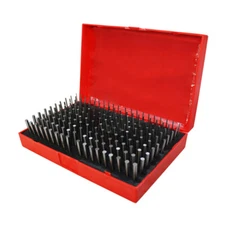 190 Pc M1 .061-.250'' Steel Plug Pin Gage Set PLUS Plus Pin Gauges Metal Gage