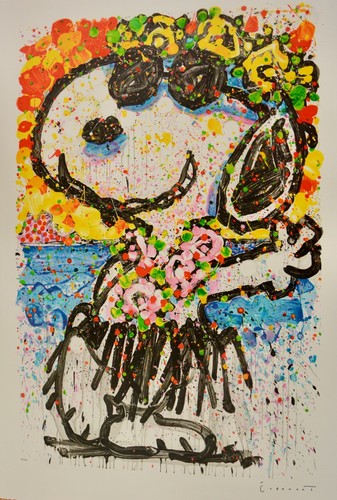 Tom Everhart " Boom Shaka Laka Laka " SNOOPY S/N "PEANUTS" Lithograph + COA! - Picture 3 of 12