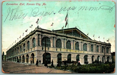 Convention Hall Building Kansas City Missouri MO 1909 DB Postcard J9