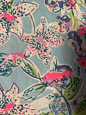 Lilly Pulitzer Aqua Sway This Way 18 x18 Non-Stretch Cotton fabric square