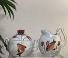 Hard to Find Vintage HAND PAINTED KOI FISH LILY PAD SUGAR & CREAMER Hand Painted — photo 4