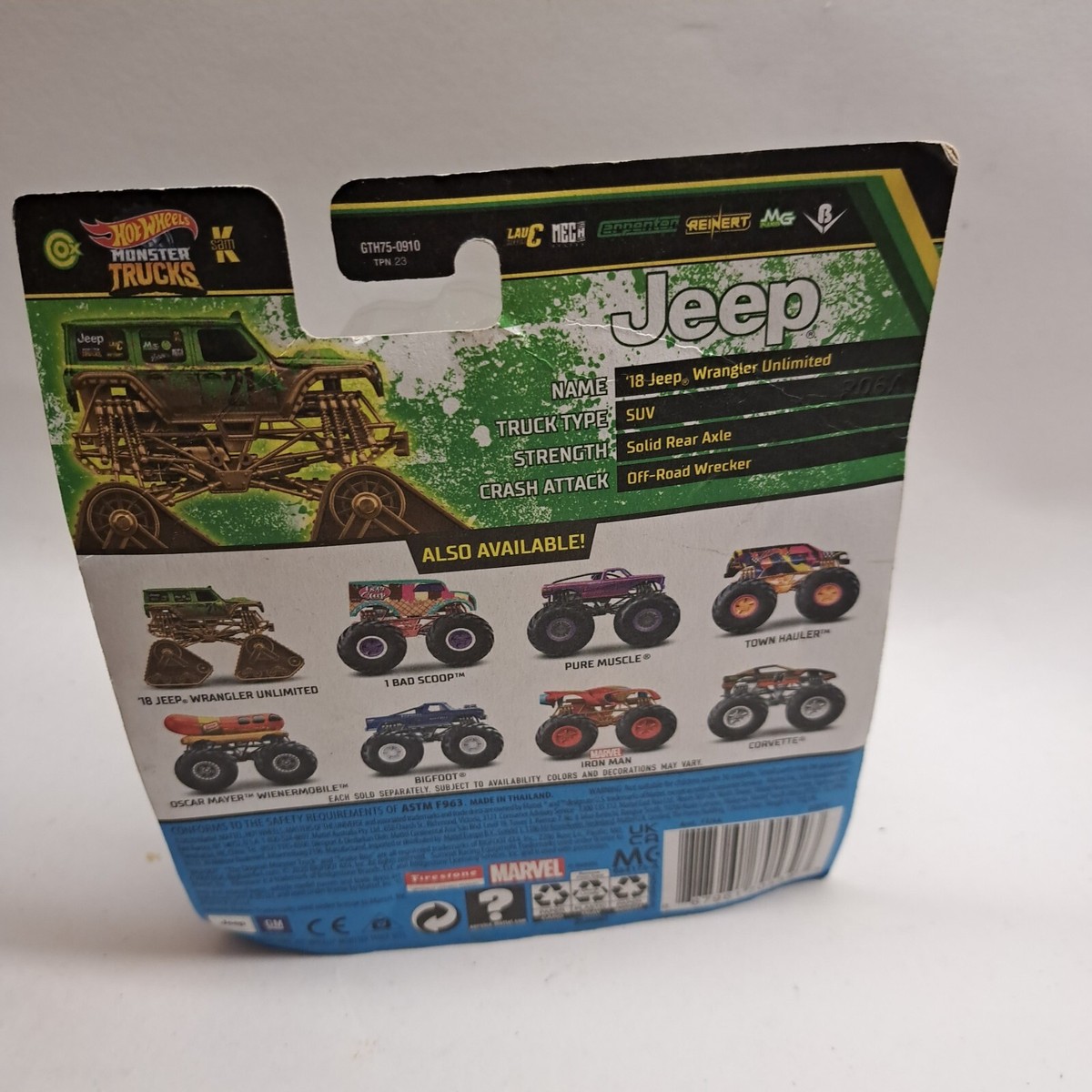Hot Wheels Jeep Monster Truck Twisted Tredz Series Mattel