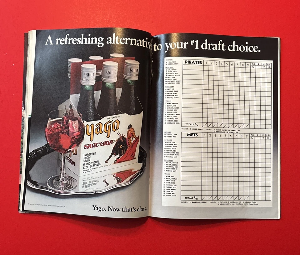 1982 New York Mets Pittsburgh Pirates Shea Stadium Program George Foster Vtg - Image 4 of 4