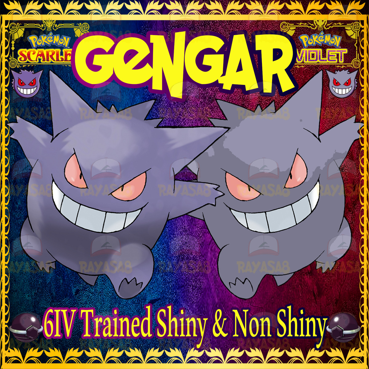 Pokemon Scarlet and Violet Shiny Gengar 6IV-EV Trained