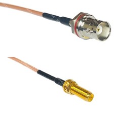 RG316 BNC FEMALE SM BULKHEAD to RP-SMA Female Long RF Cable Rapid-SHIP LOT