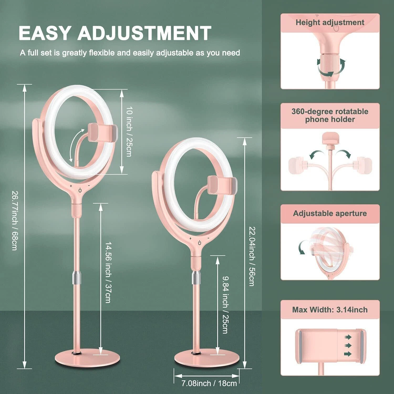 Buy I-phone/Android Compatible Pink LED Ring Light In UK - Shop Now