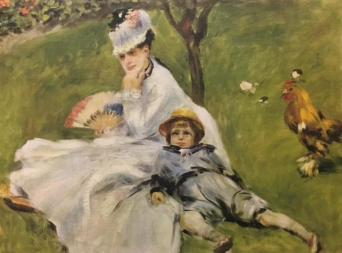 Pierre-Auguste Renoir Madame Monet and her Son in the Garden