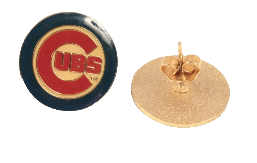 Chicago Cubs Enameled Stud Post Earrings Nice - Image 2 of 2