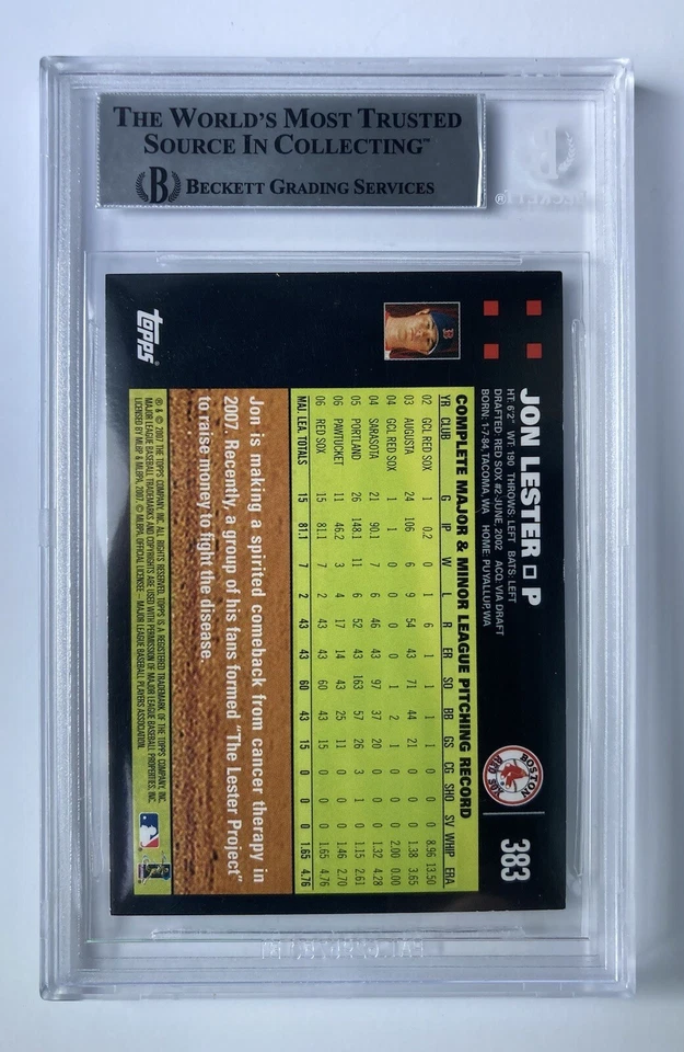 Jon Lester Signed 2007 Topps RC BAS Authentic Autograph Boston Red Sox - Image 2 of 2
