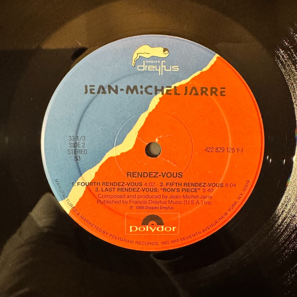 Jean Michel Jarre – Rendez-Vous Vinyl LP - 1986 - Polydor 829 125
