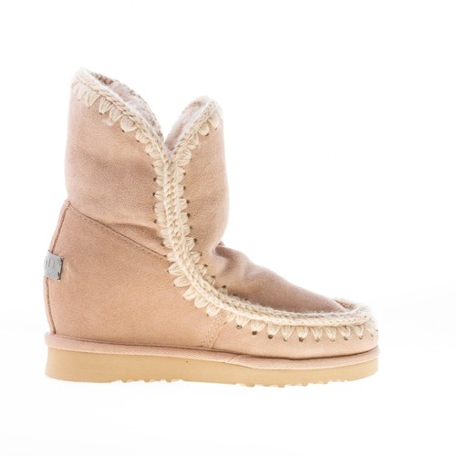 MOU damen schuhe Beige kamel schafleder Eskimo Inner Wedge Short stiefelette - Bild 5 von 7