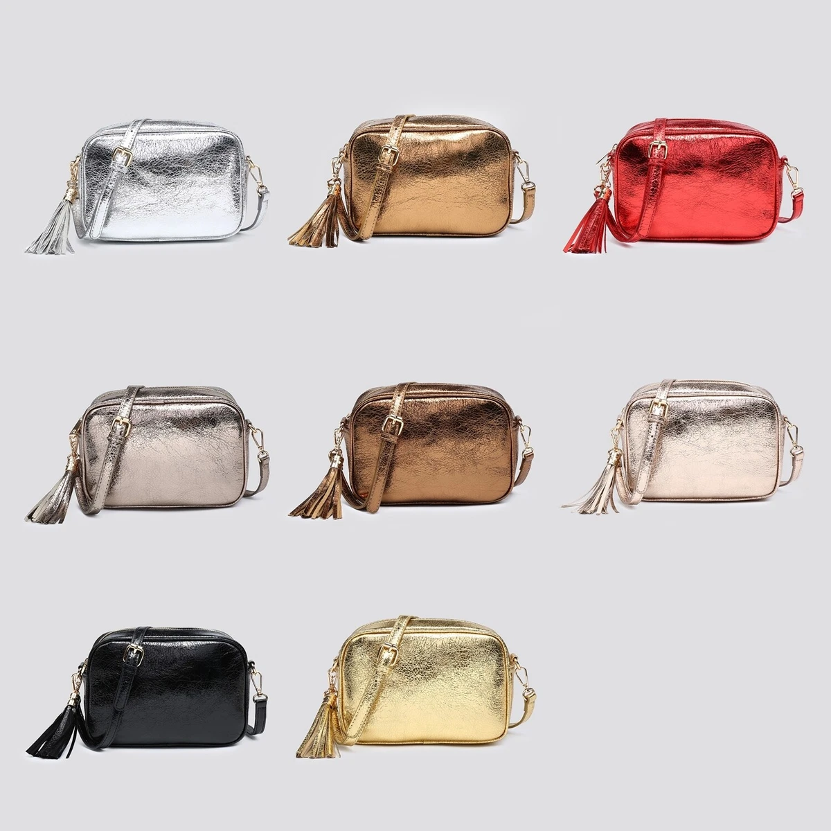 Metallic messenger best sale bag
