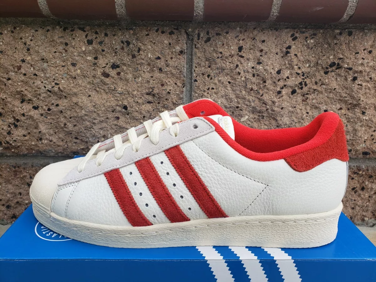 Adidas originals Superstar 82 Shoes Cloud White Vivid Red GY8457 Men's Size  10.5