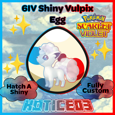 Alolan Vulpix   SHINY 6IV EGG   Pokemon Scarlet & Violet   TEAL MASK DLC  