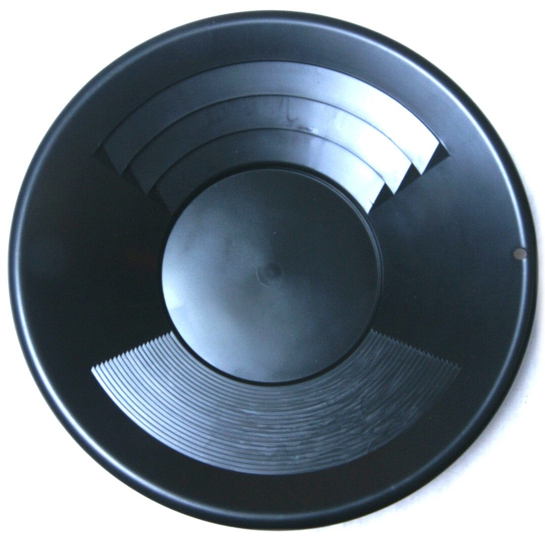 Goldwaschpfanne Set 2-teilig - Schwarz Mit Rillensystem Für Goldschürfer