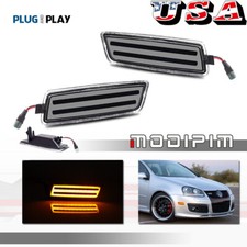 Amber Led Clear Front Sidemarker Side Marker Lamps For Vw Mk5 Golfgti Jetta Etc