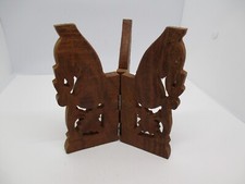 Vintage Hand-Carved Wooden Foldable Plant/Bowl Stand