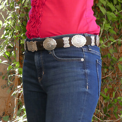 For Jeans!! Vintage Native American Navajo Coral Sterling Silver Concho Belt For Jeans!! Vintage Native American Navajo Coral Sterling Silver Concho Belt