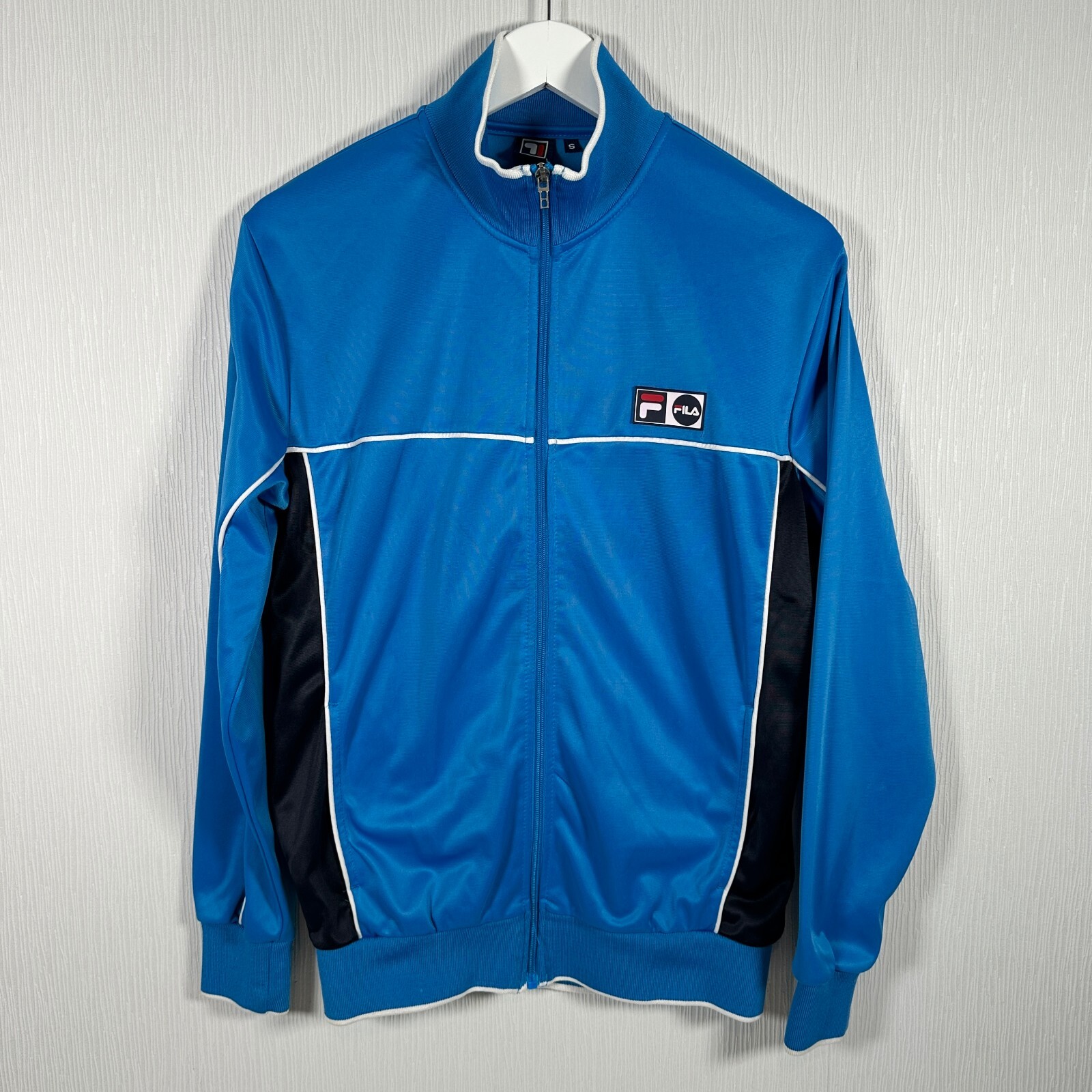 FILA Track Jacket blu uomo piccola full zip finto collo retrò tuta indie