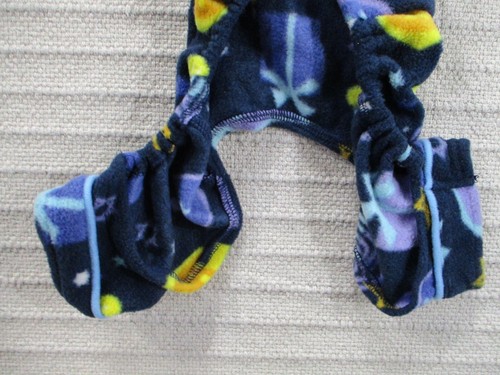 Hanukkah Dog Pajama Small Blue Fleece Costume Collared 4 Leg Open Front Purple - Picture 5 of 10