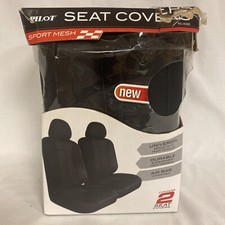 Car Seat Cover Set Black Sport Mesh Universal 2 Front Pilot Automotive Sc-435e