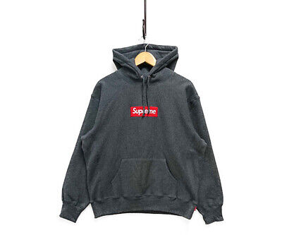 SUPREME 21AW Box Logo Hooded Sweatshirt charcoal S Genuine / 26689