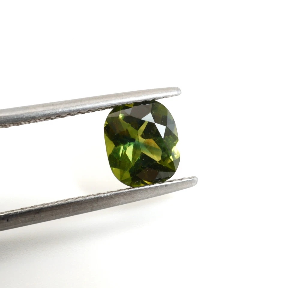 1.30 Carat Natural Green Sapphire Cushion Cut Heated Certified Gemstone Thailand - Image 2 of 4