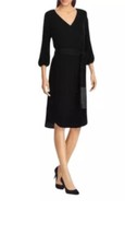 Lauren Ralph Lauren Velvet Black Tassel Belt Dress 6 LBD