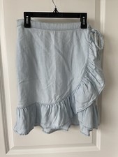 Harper Heritage Women Denim Mini Wrap Tie Skirt SMALL