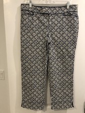 Lilly Pulitzer Palm Beach Fit Cropped Pants soft corduroy navy white size 10