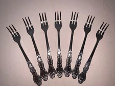 Lot Of 7 National Stainless Nancy Cocktail/Appetizer Forks Japan