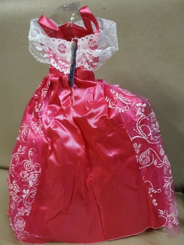 Fucsia Rosa Brillante Para Moda Muñeca Vestido de Baile Vestido de Boda Vendedor del Reino Unido - Imagen 3 de 3