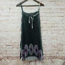 TC Fashion Womens Shift Dress Accordion Style Sz One Size Gray Sleeveless New